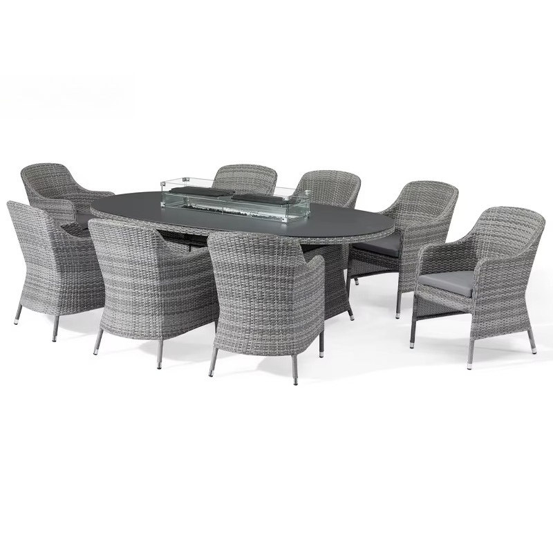 Outdoor Furniture And Fire Pit - Set da Giardino Moderno in Rattan