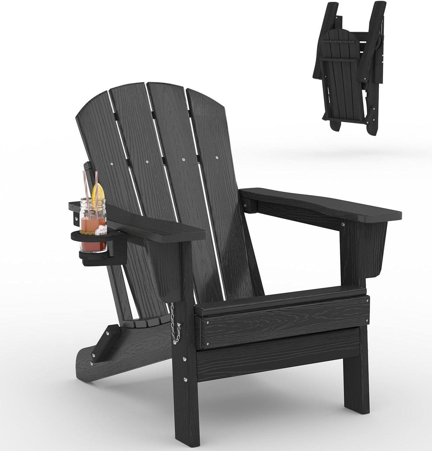 Outdoor Furniture And Fire Pit - Sedia Adirondack Pieghevole in HDPE, Sedia