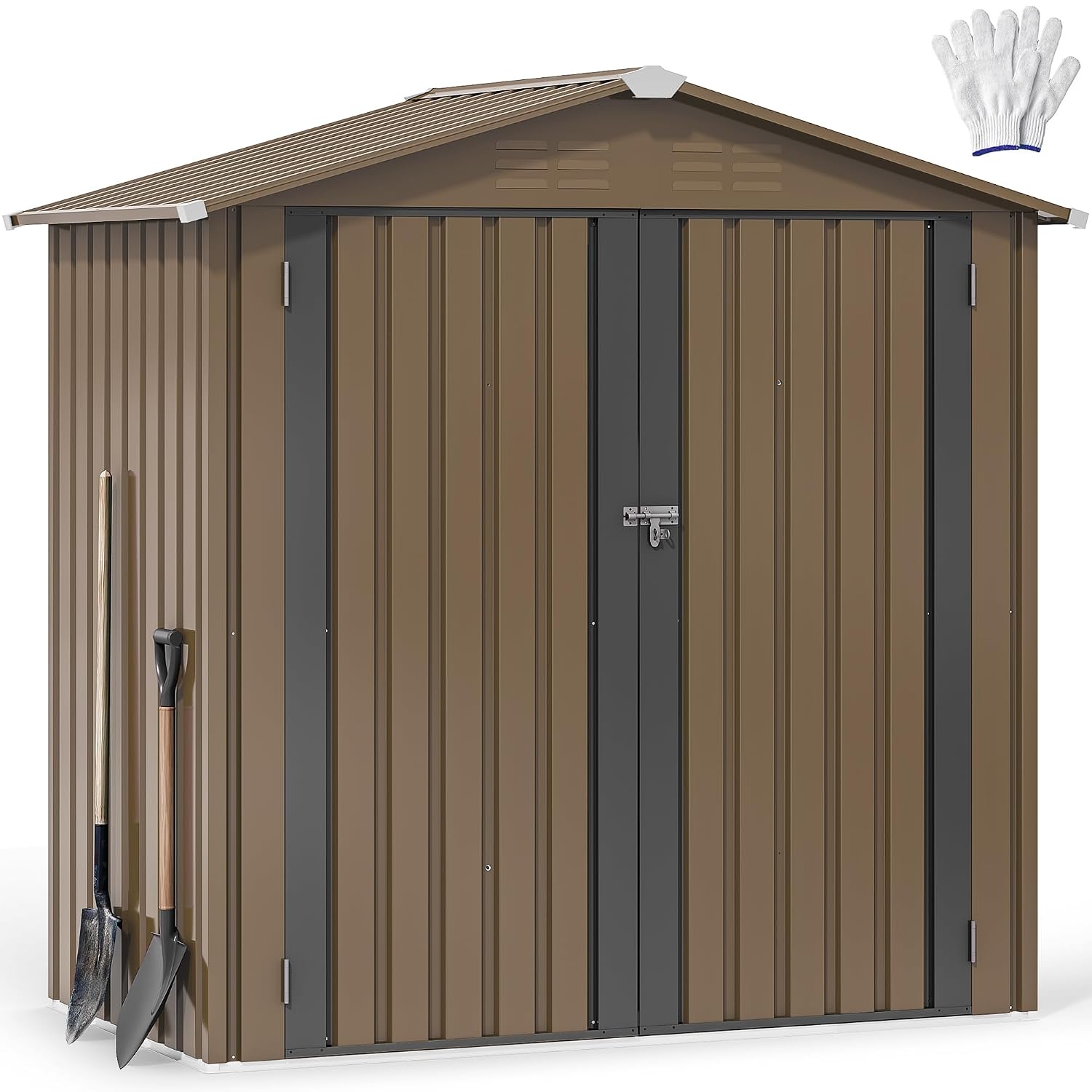 Outdoor Furniture Heavy Duty - Casetta da Giardino in Metallo 6x4ft,
