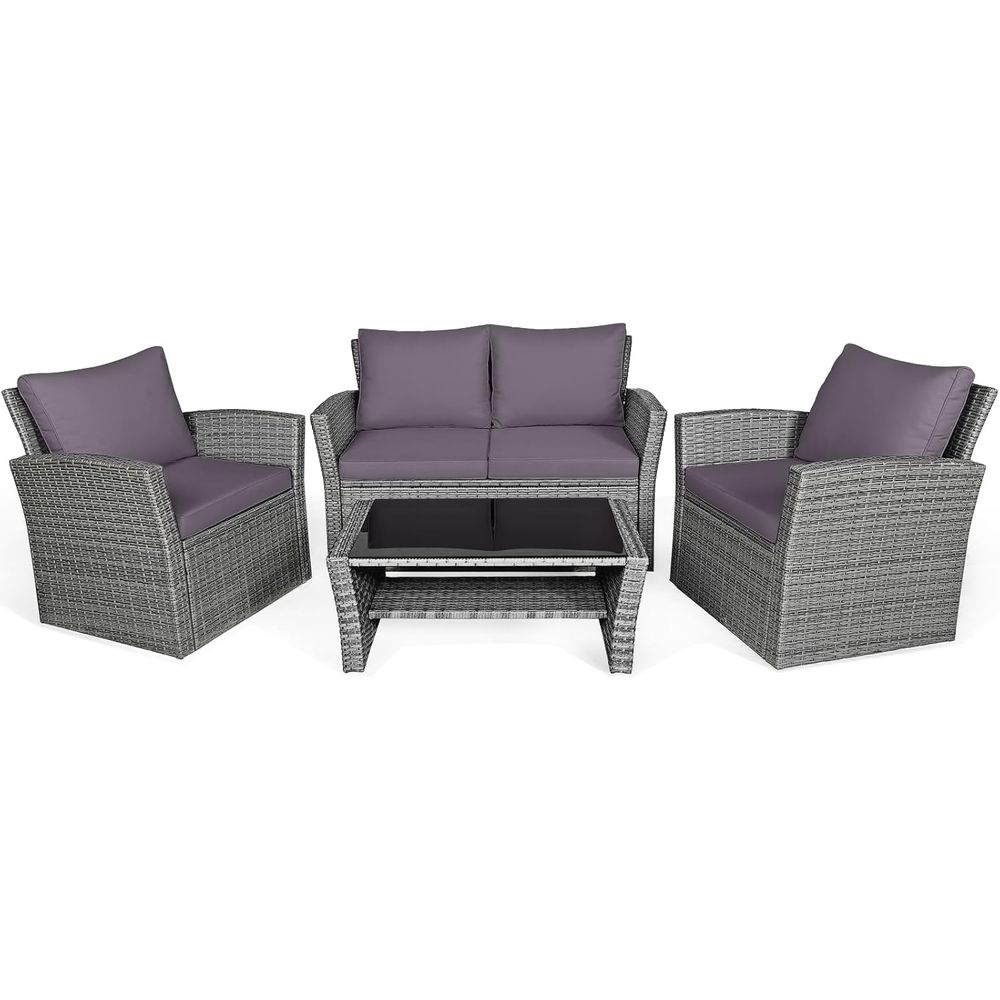 Outdoor Furniture Grey - Set di Mobili da Giardino in