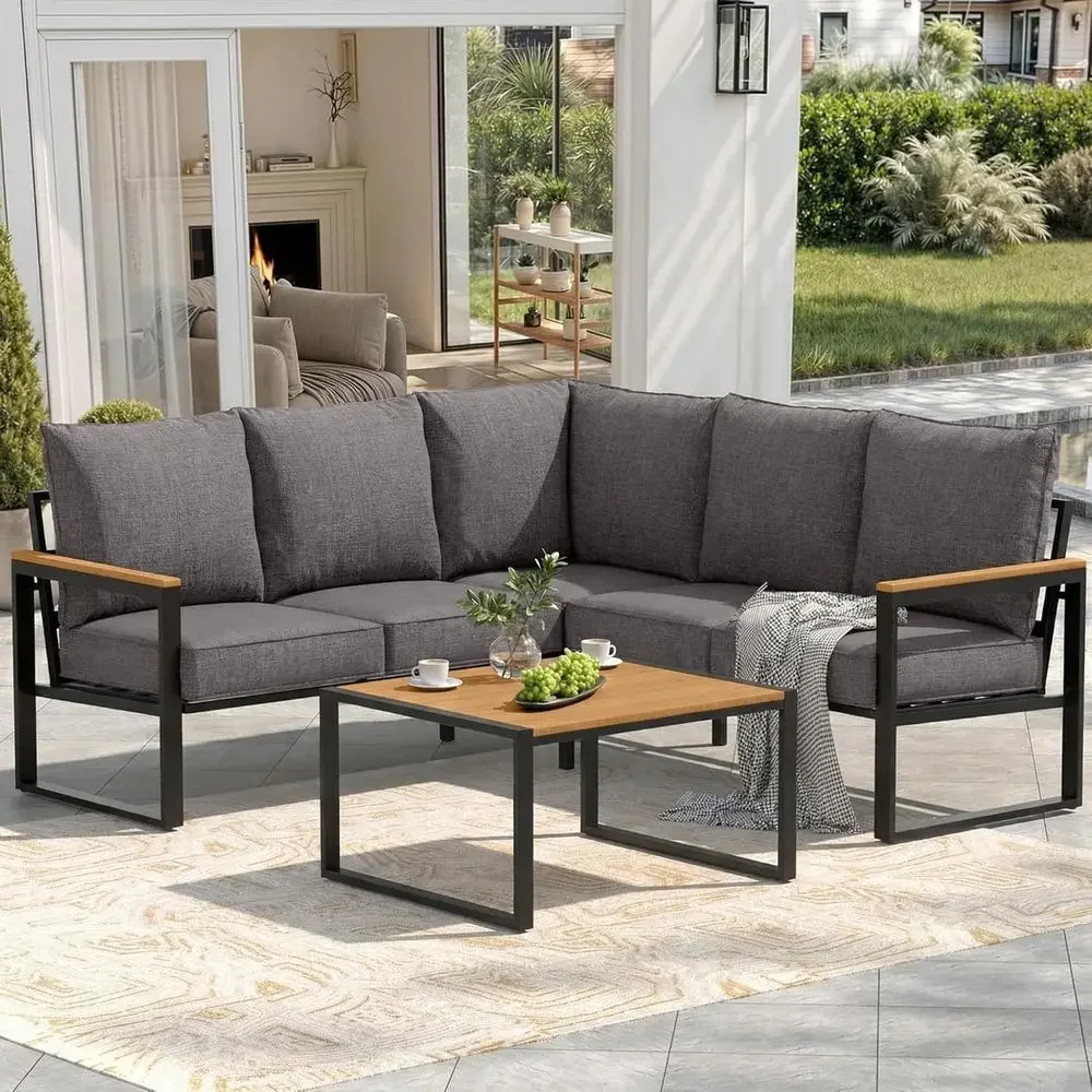 Outdoor Furniture Grey - Set di divani componibili da esterno