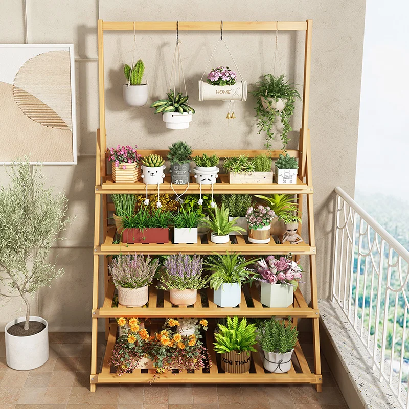 Outdoor Furniture Designer - Scaffale per fiori in legno massello