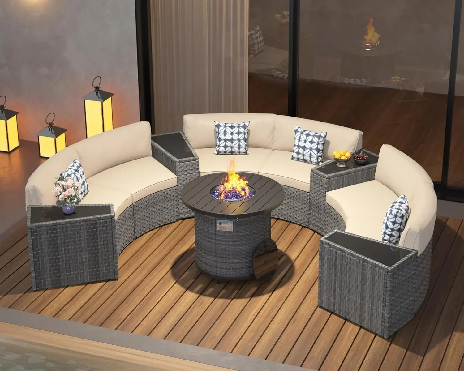 Outdoor Furniture With Fire Pit - l Set di mobili da giardino
