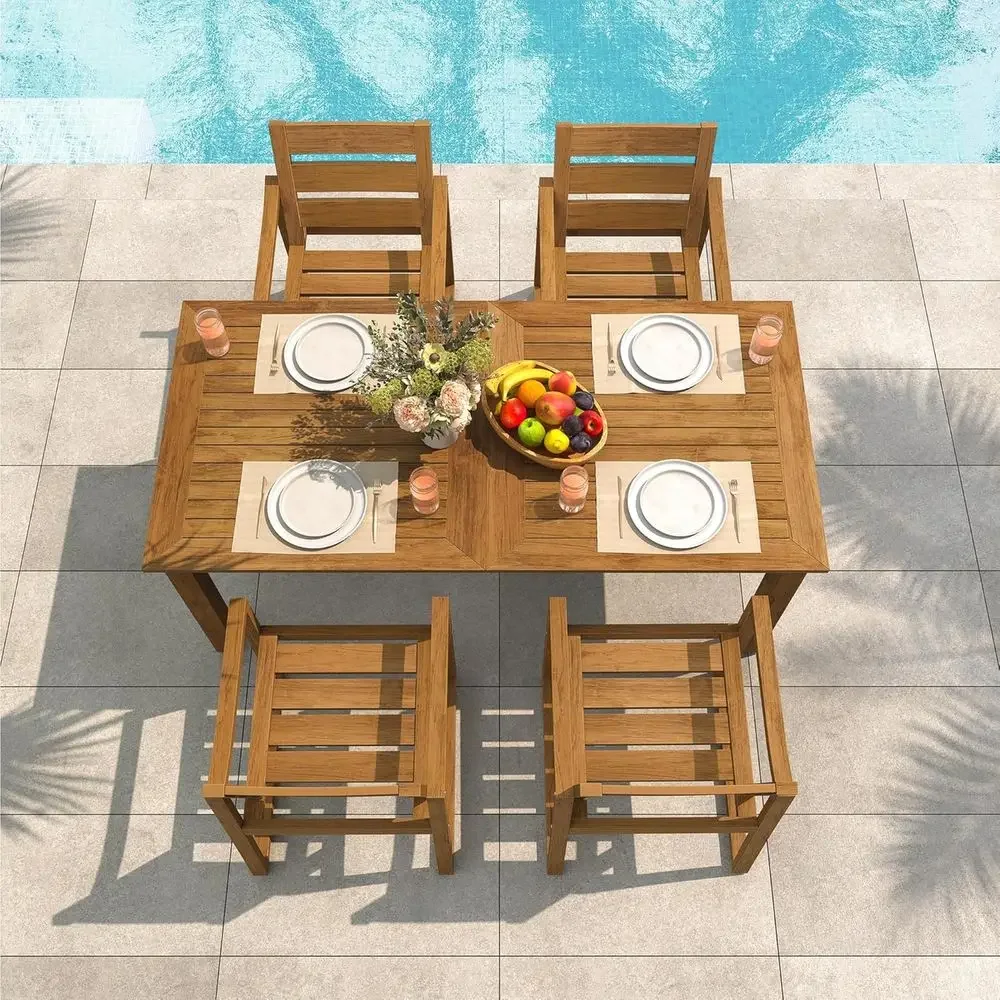 Outdoor Furniture Oil Teak - Set da pranzo da esterno a