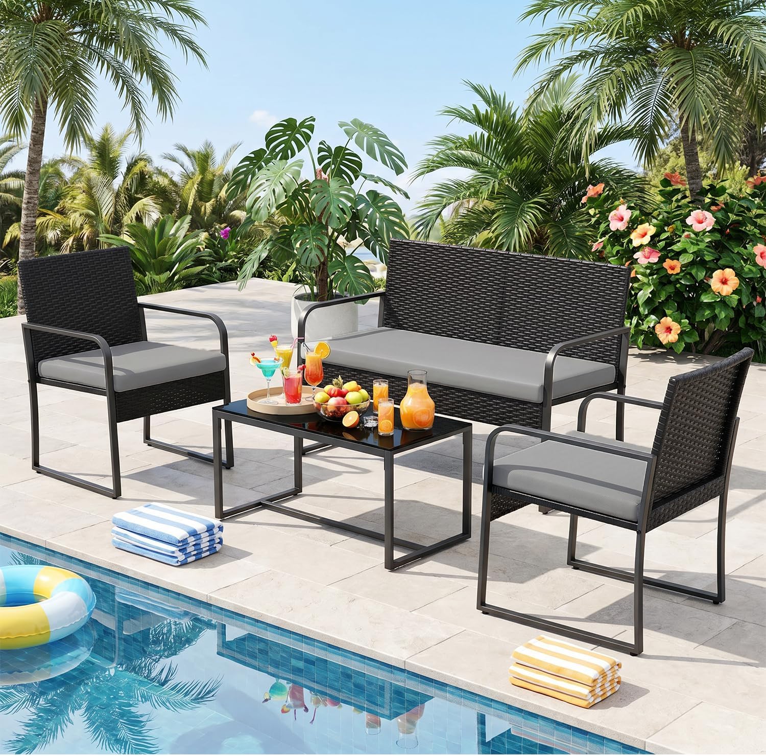 Outdoor Furniture Grey - Set di mobili da giardino in