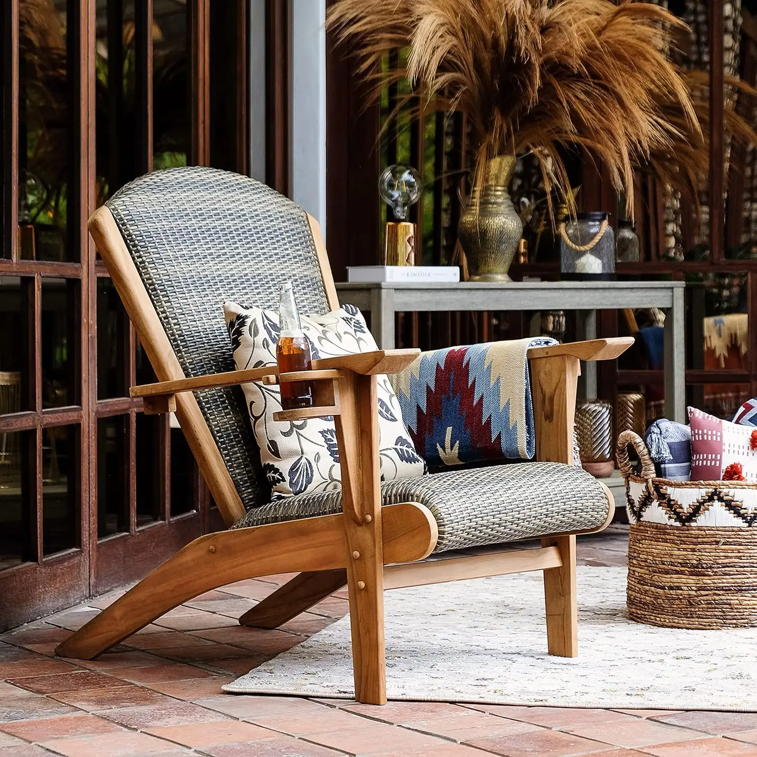 Adirondack Chair Wood - Sedia Adirondack da esterno imbottita imbottita