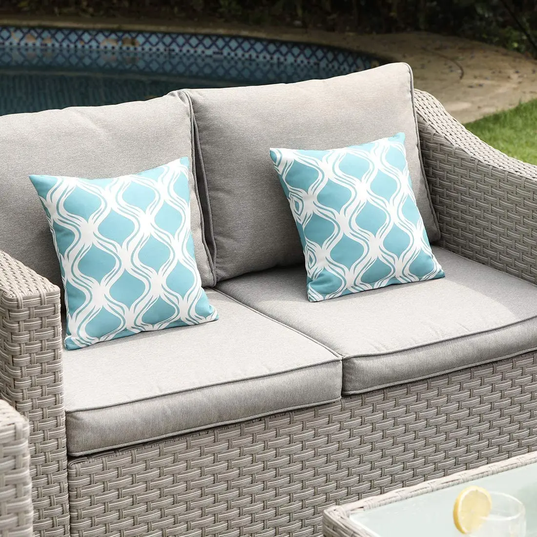 Outdoor Furniture With Fire Pit - -Mobili da esterno Divano componibile in