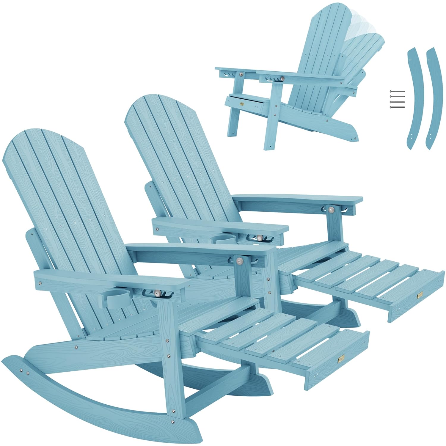 Adirondack Chair Wood - Set di 2 Sedie a Dondolo: