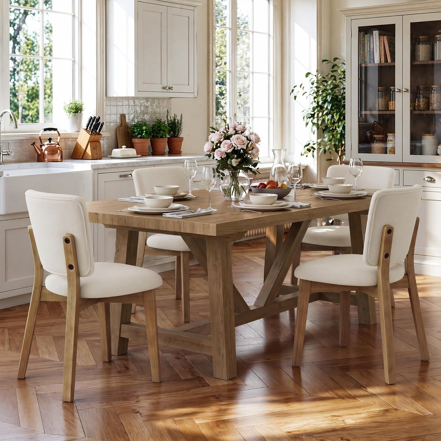 Adirondack Chair Wood - Set di 4 Sedie da Pranzo