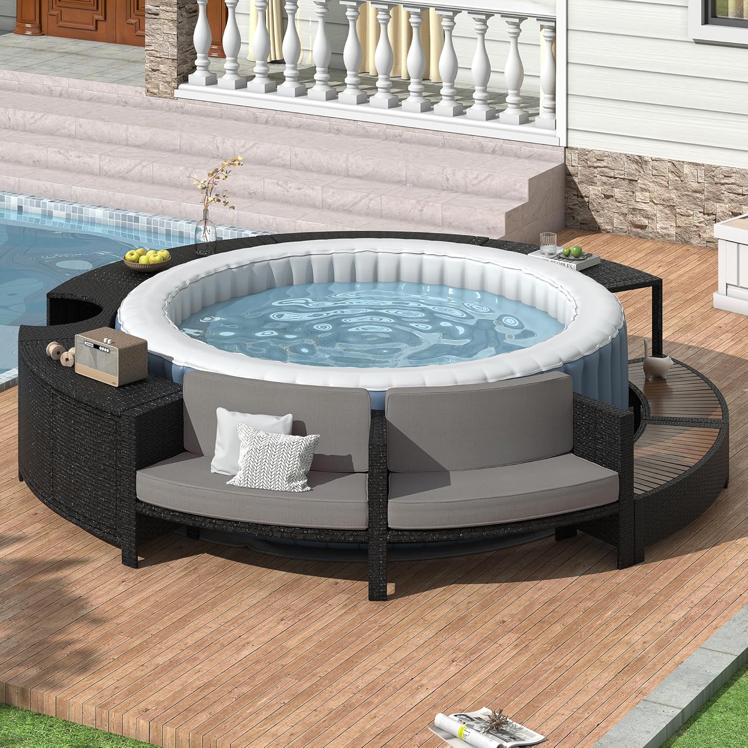 Set Divano da Esterno in Ratta - Outdoor Furniture Grey recensione e prezzo