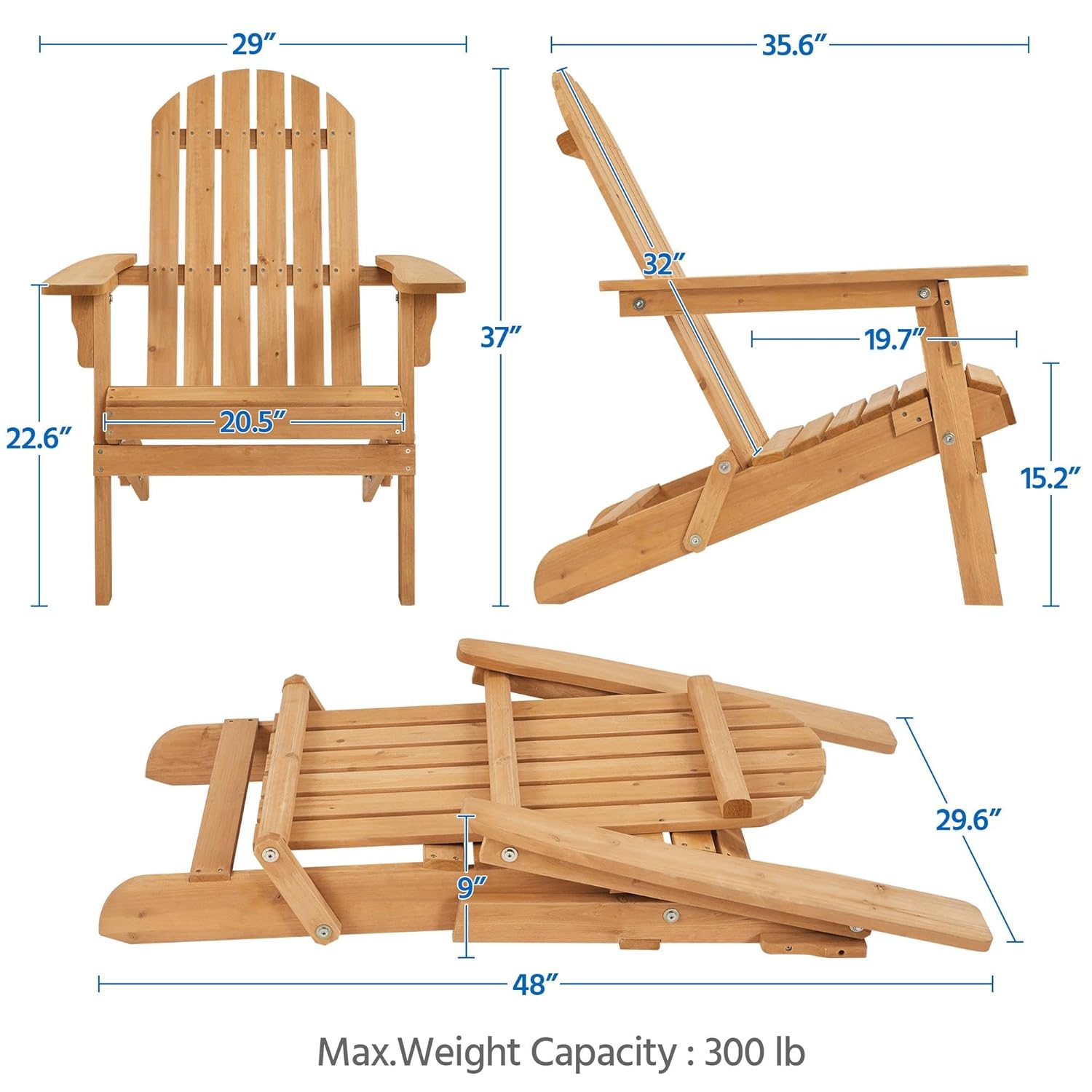 Set di 2 Sedie Adirondack Pieg - Outdoor Furniture And Fire Pit recensione e prezzo