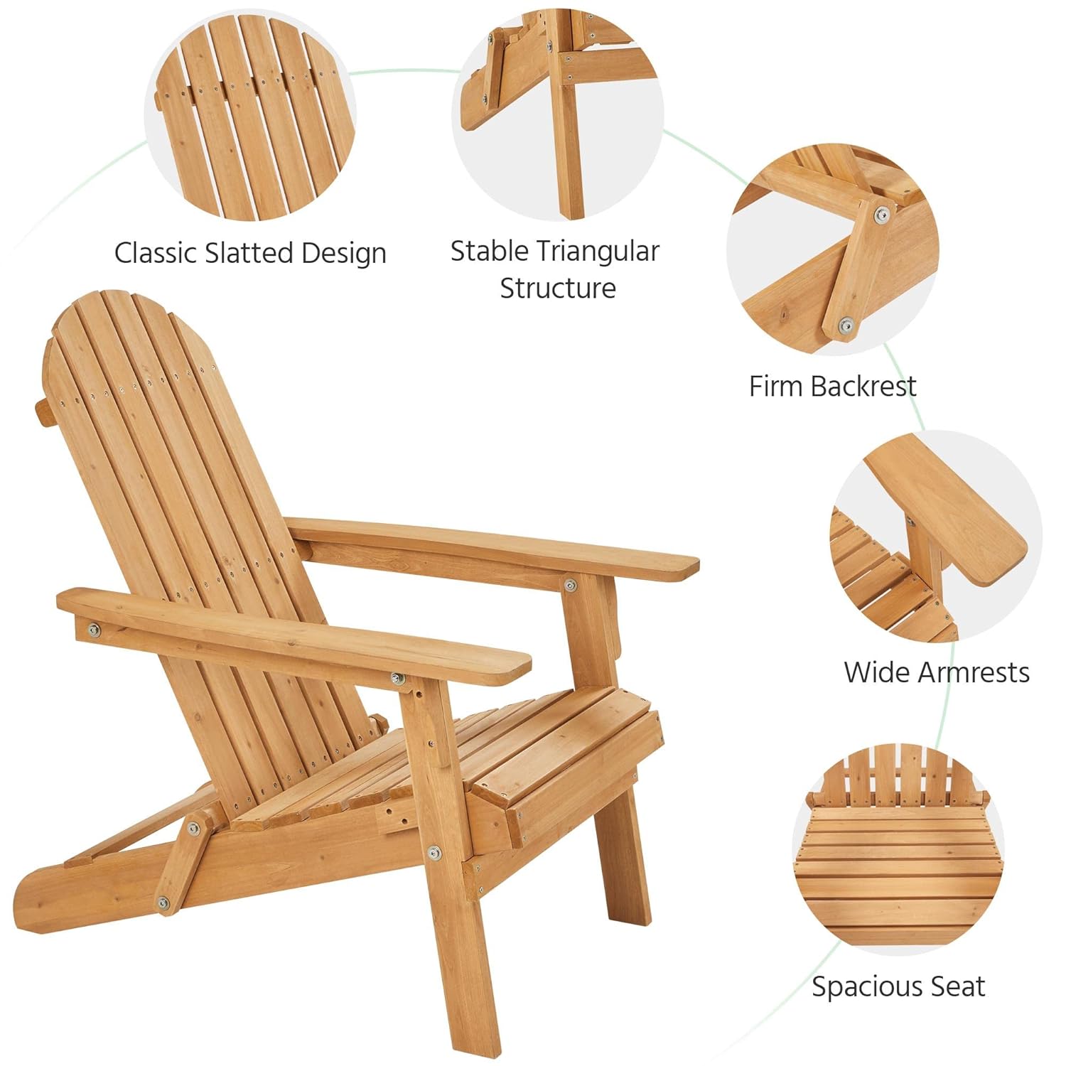 Set di 2 Sedie Adirondack Pieg - Outdoor Furniture And Fire Pit recensione e prezzo