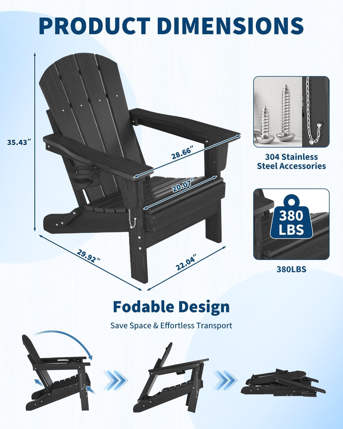 Sedia Adirondack Pieghevole in - Outdoor Furniture And Fire Pit recensione e prezzo