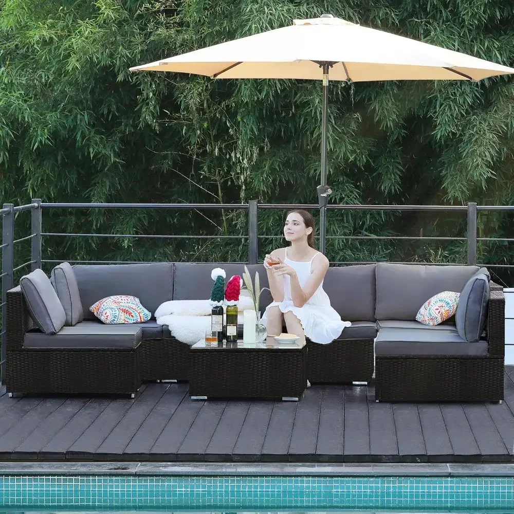 Set di mobili da giardino comp - Outdoor Furniture Grey recensione e prezzo