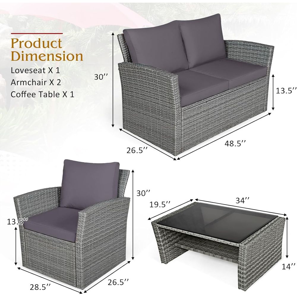 Set di Mobili da Giardino in R - Outdoor Furniture Grey recensione e prezzo