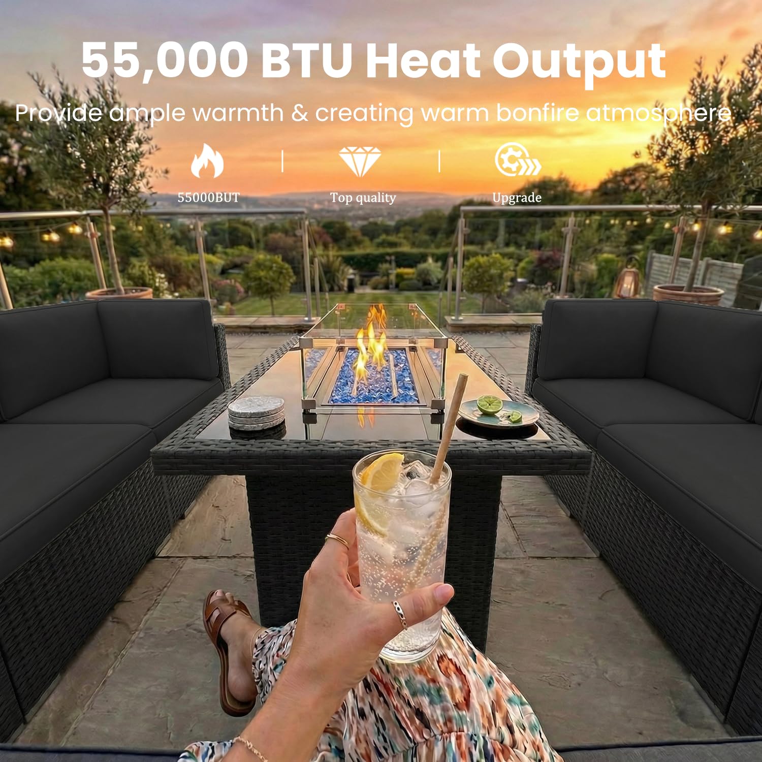 Set di Mobili da Giardino 8 Pe - Outdoor Furniture And Fire Pit recensione e prezzo