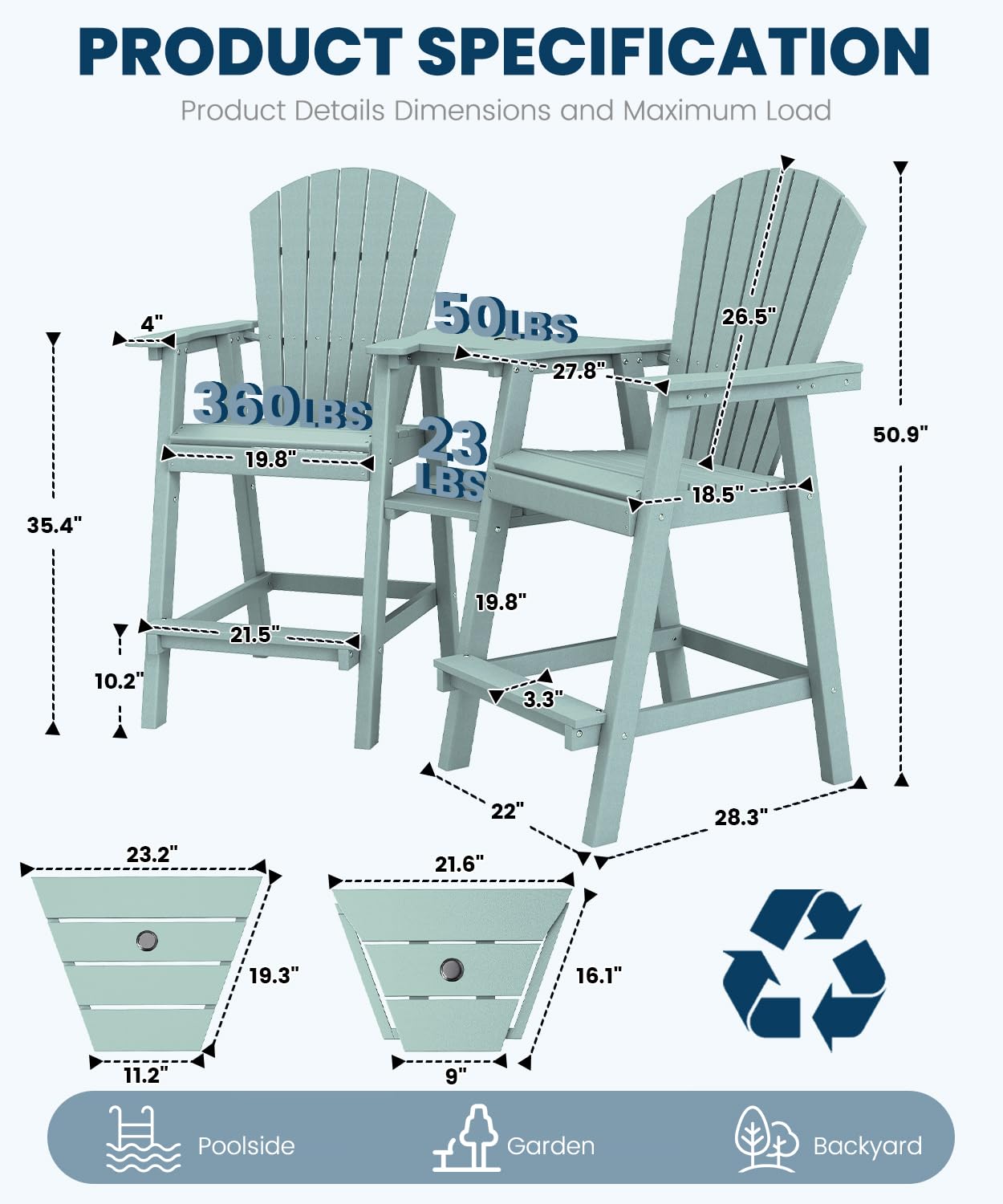 Set di 2 Sedie Adirondack Alte - Adirondack Chair Wood recensione e prezzo