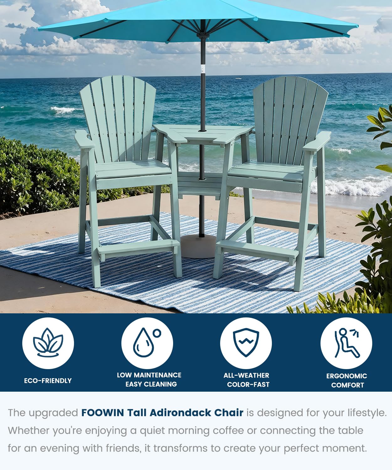Set di 2 Sedie Adirondack Alte - Adirondack Chair Wood recensione e prezzo