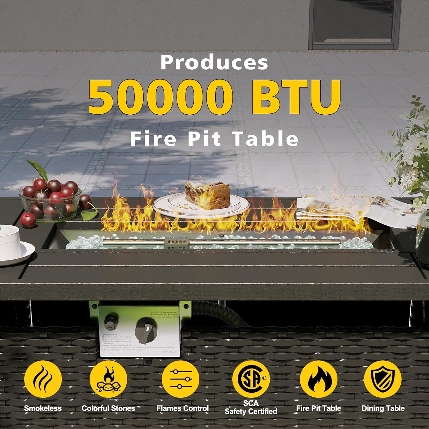 Set di Mobili da Giardino con  - Outdoor Furniture And Fire Pit recensione e prezzo