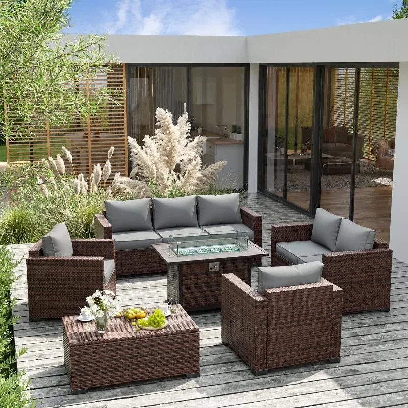 Un set di mobili con tavolo pe - Outdoor Furniture And Fire Pit recensione e prezzo