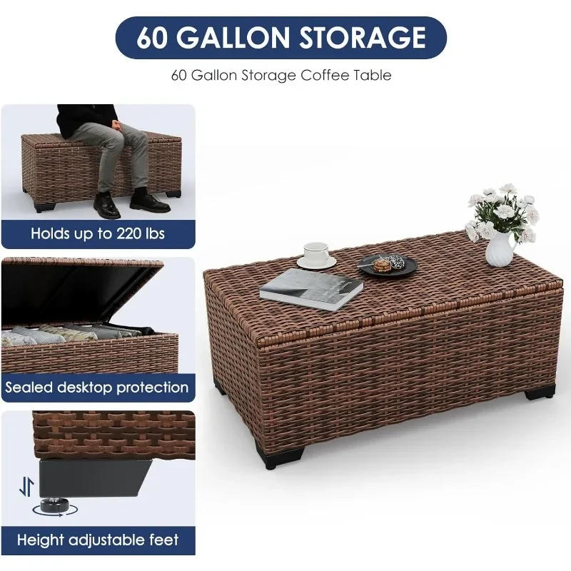 Un set di mobili con tavolo pe - Outdoor Furniture And Fire Pit recensione e prezzo