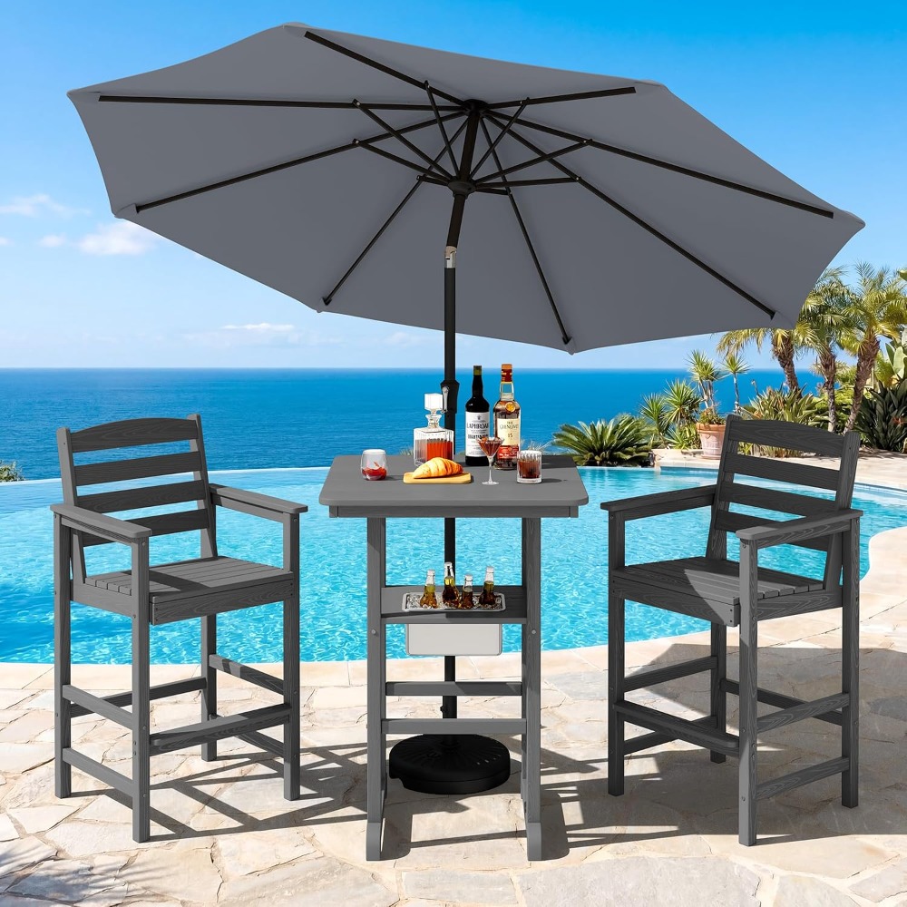 Set di 4 Sedie da Bar per Este - Outdoor Furniture Grey recensione e prezzo