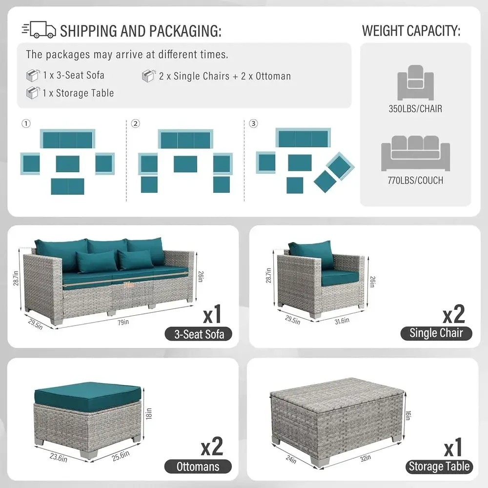 Set di mobili da giardino in v - Outdoor Furniture Grey recensione e prezzo