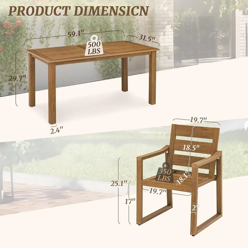 Set da pranzo da esterno a 5 p - Outdoor Furniture Oil Teak recensione e prezzo