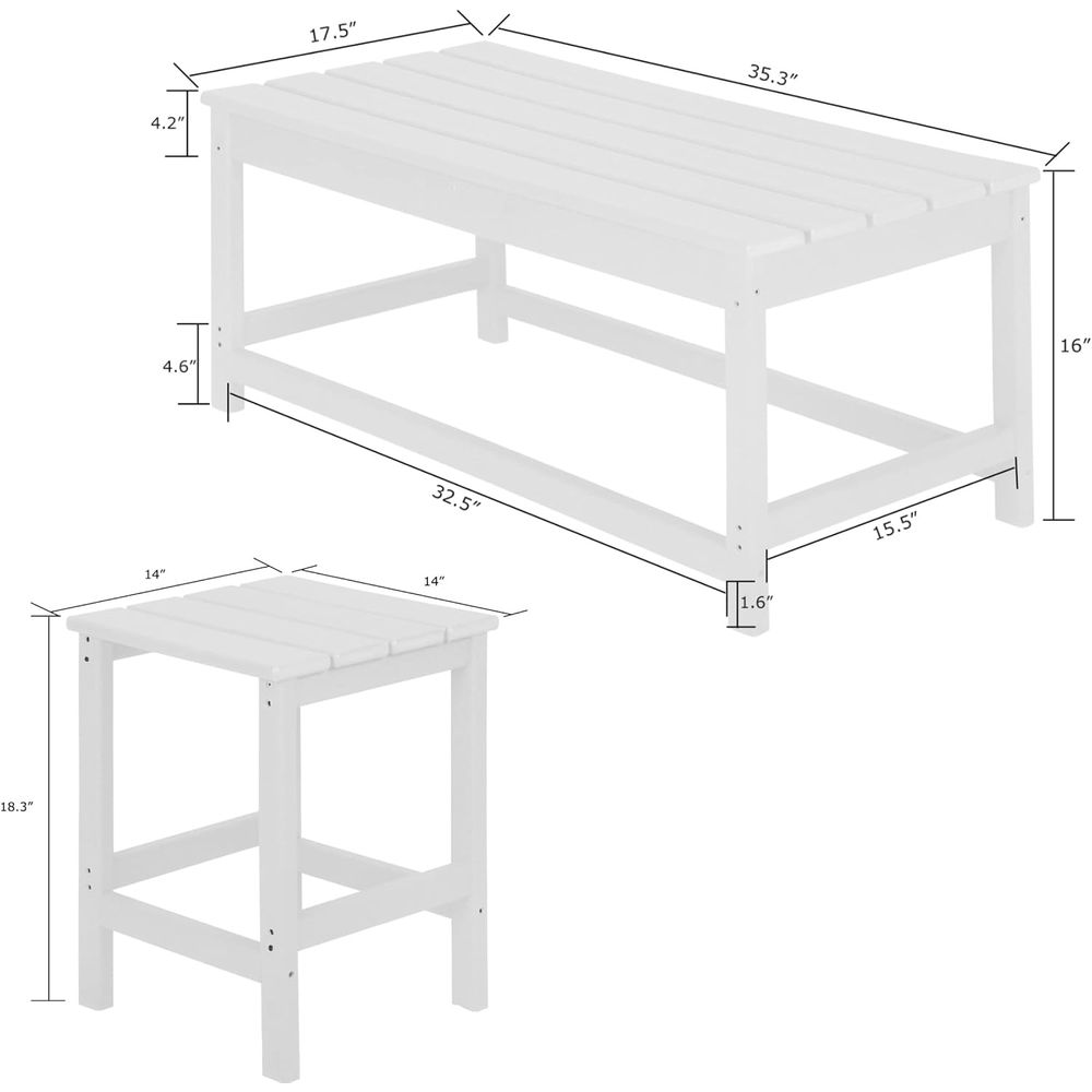 Set da 3 pezzi per caffè e tav - Adirondack Chair Wood recensione e prezzo