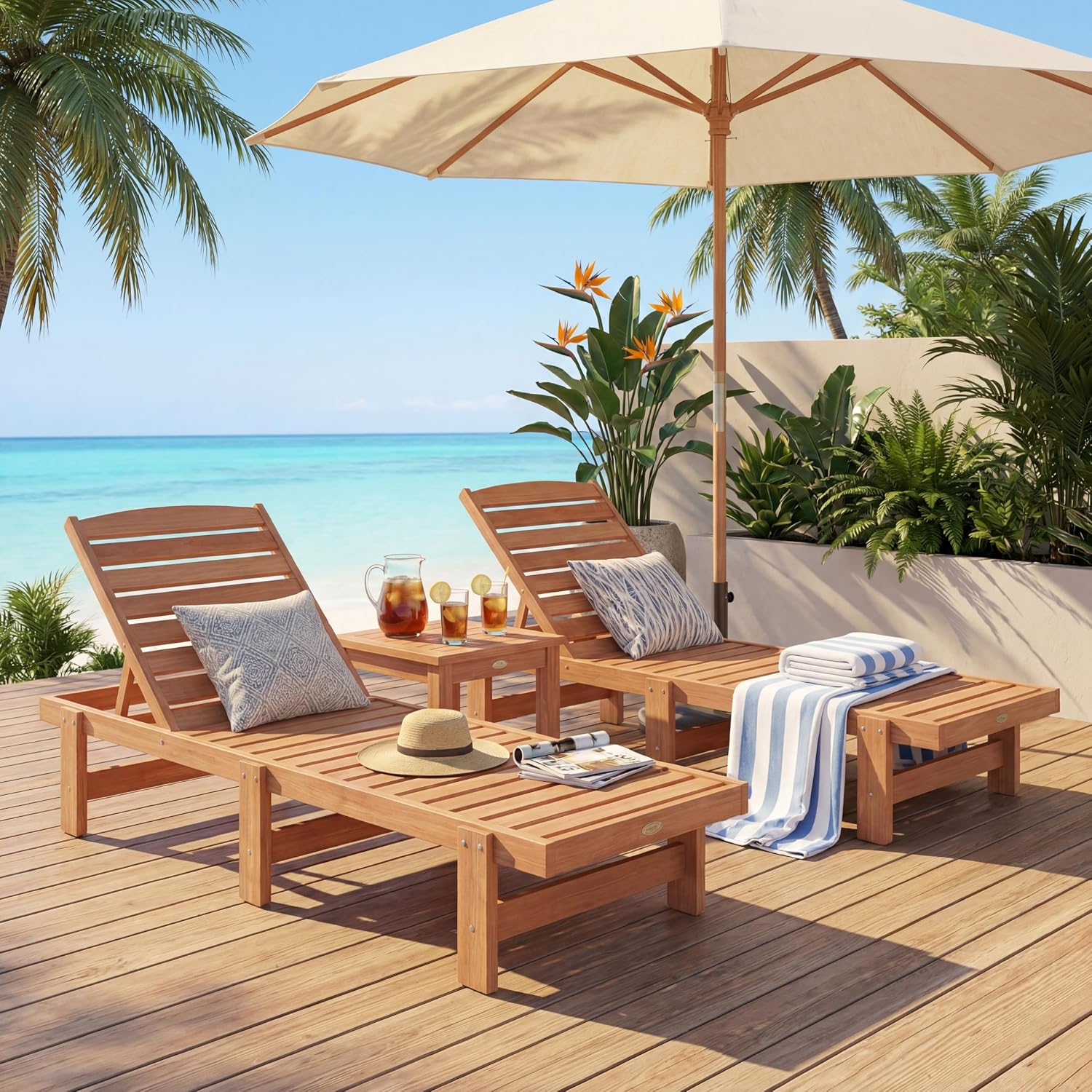 Chaise Longue in Legno Massell - Outdoor Furniture Oil Teak recensione e prezzo