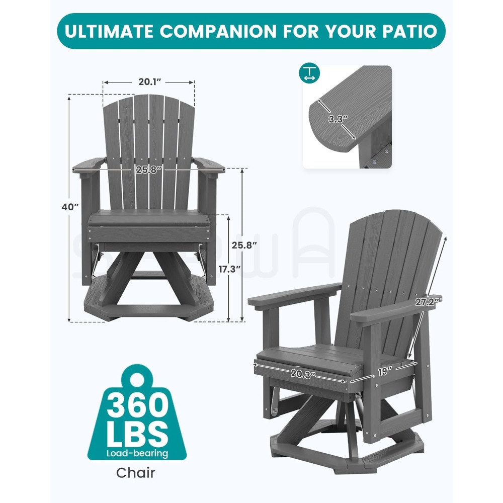 Sedia a dondolo girevole Adiro - Adirondack Chair Wood recensione e prezzo