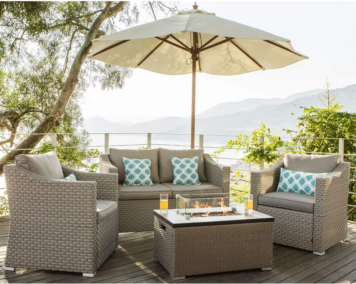 -Mobili da esterno Divano comp - Outdoor Furniture With Fire Pit recensione e prezzo