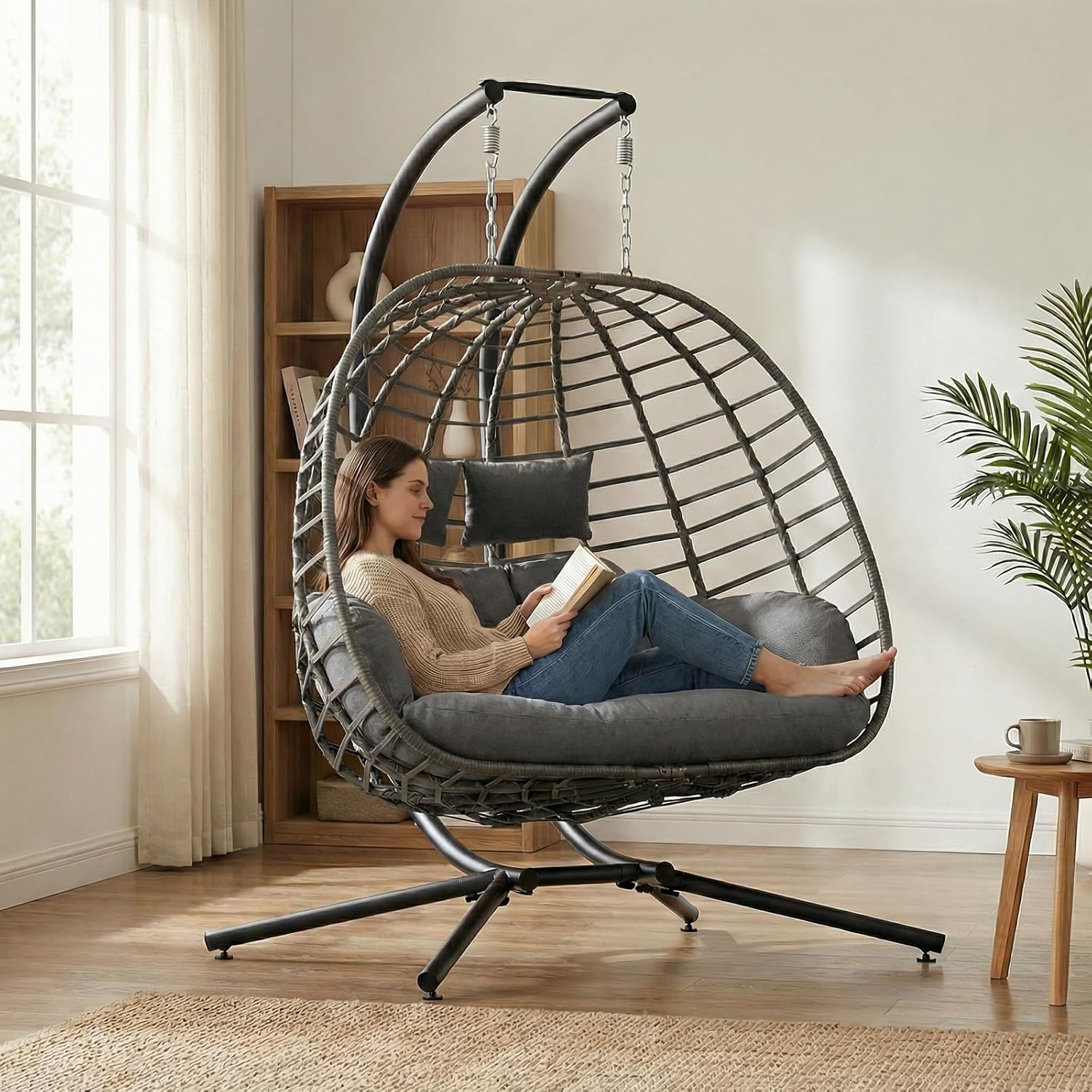 Sedia a dondolo a forma di uov - Outdoor Furniture Grey recensione e prezzo