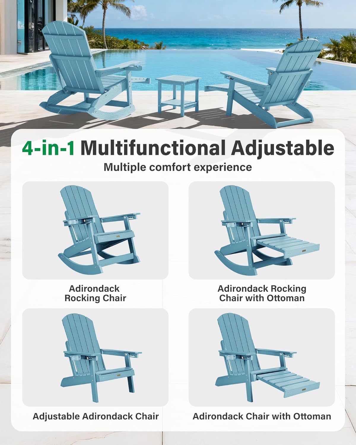 Set di 2 Sedie a Dondolo: Sedi - Adirondack Chair Wood recensione e prezzo