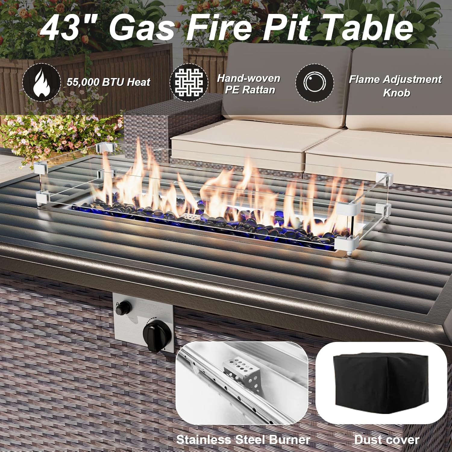 Set di Mobili da Giardino con  - Outdoor Furniture And Fire Pit recensione e prezzo