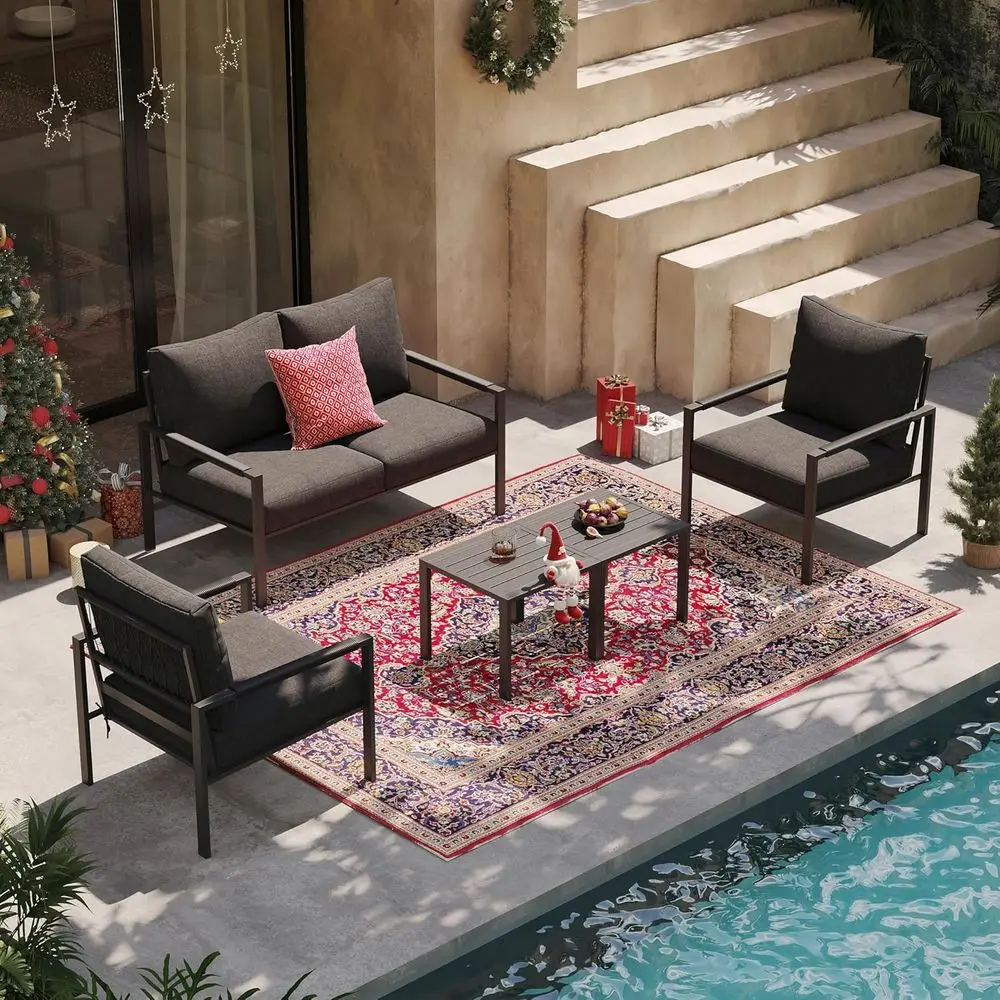 Set di mobili da giardino a 5  - Outdoor Furniture Grey recensione e prezzo