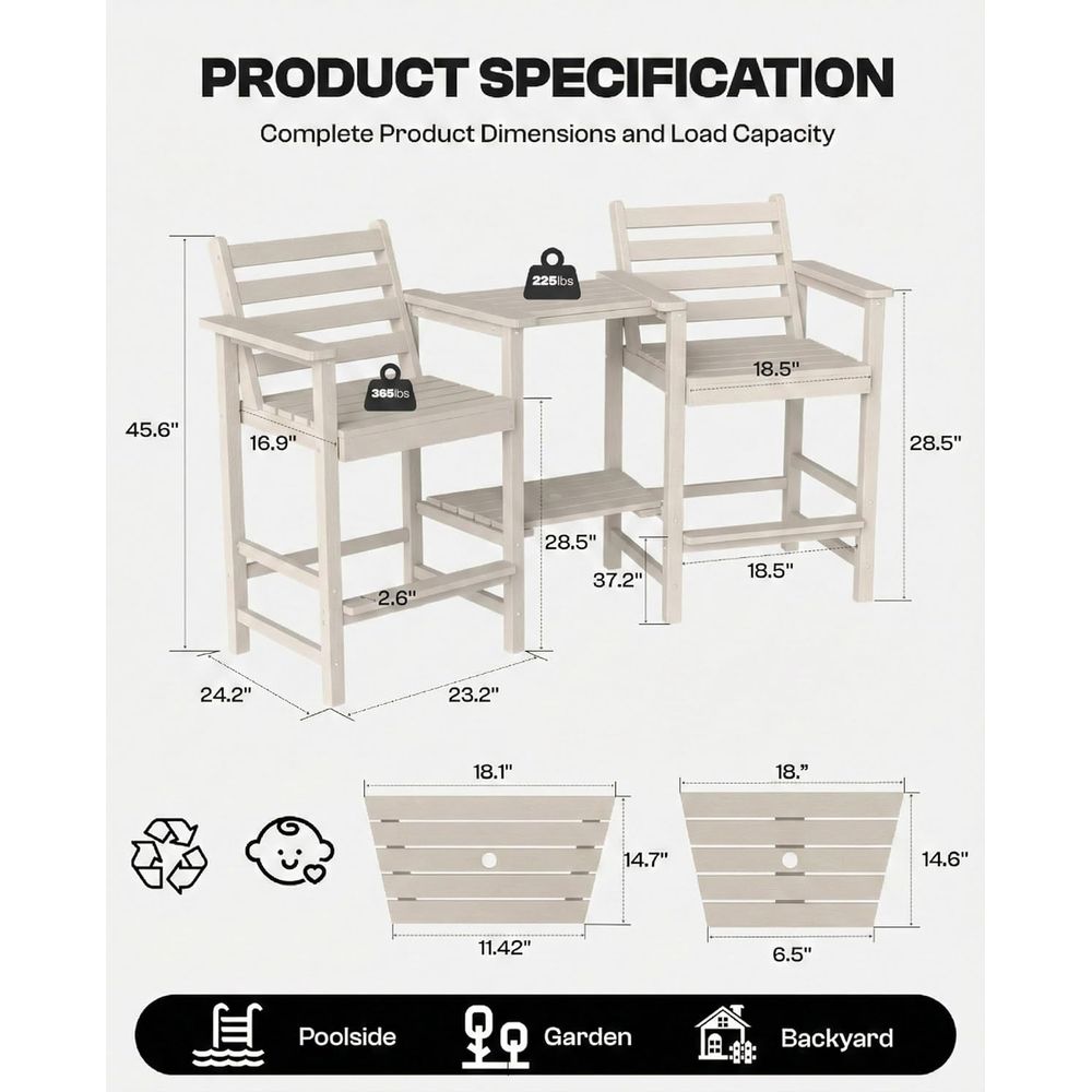 Set di sedie da bar in stile A - Adirondack Chair Wood recensione e prezzo
